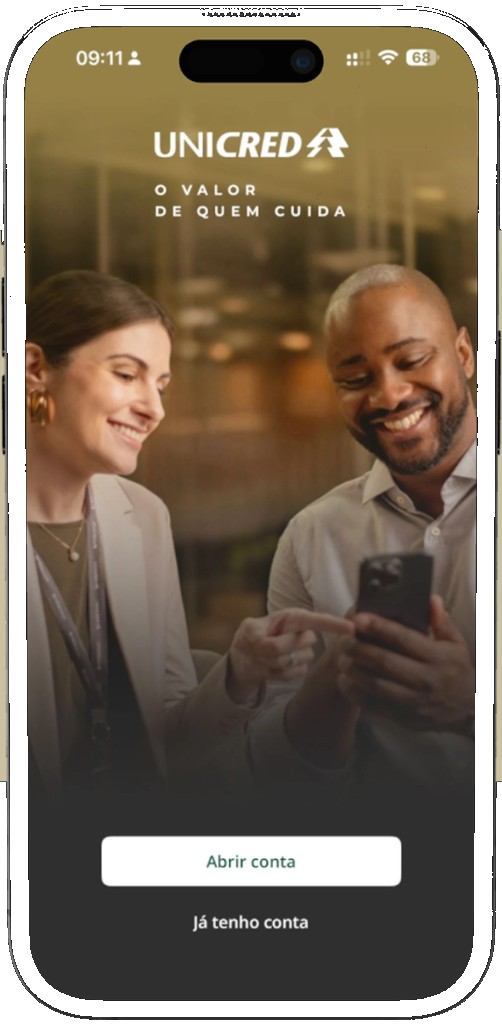 App Unicred no celular